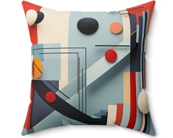 Cushions Linear Patterns Bauhaus Inspired Cubist Geometric Pillows Decorating Living Room Bedroom Home Accessories