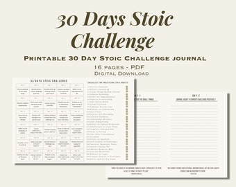 30-Day Stoic Challenge Journal: Daily Meditations & Affirmations (PDF)