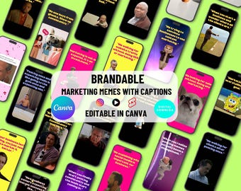 80 Marketing Meme Templates for Canva: Editable Social Media Reels & Posts (PDF Download