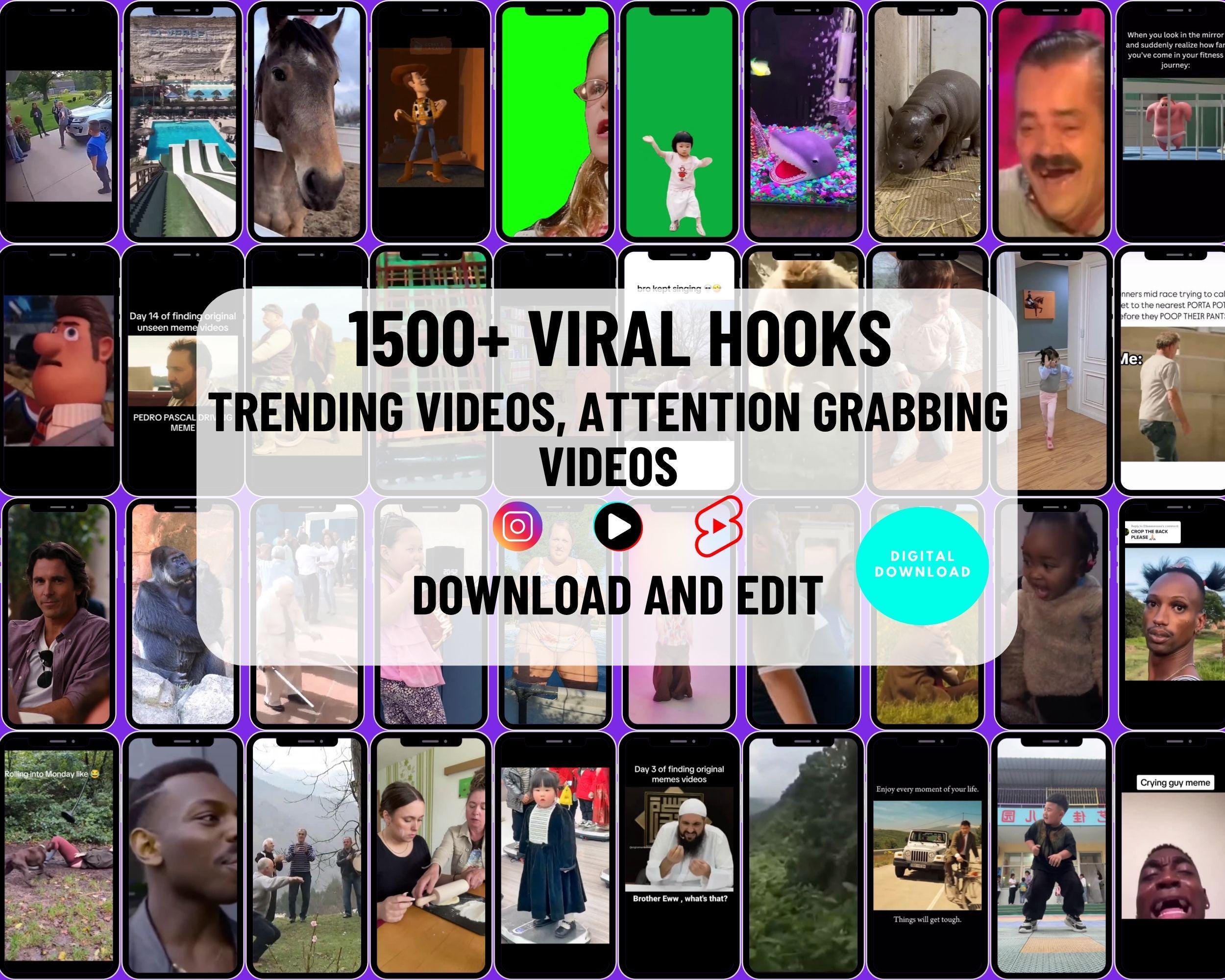 1500+ Viral Video Hooks: TikTok Reels & YouTube Shorts (MP4 Download 2024)