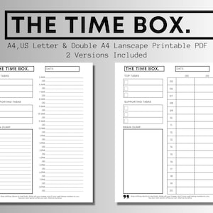 Time boxing Printable PDF Digital Daily Planner Time Box Planner Agenda Schedule Timebox Todo List Instant Download