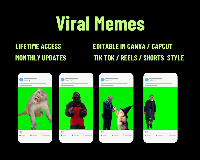 Funny Meme Emote Pack: 1200+ Green Screen Mp4s (digital Download) - Etsy