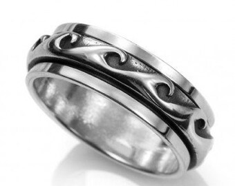 Wave ring in 925 sterling silver