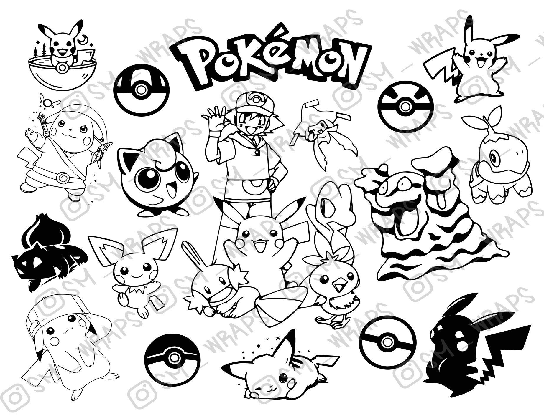 Pokeman Tumbler Full Wrap - Etsy
