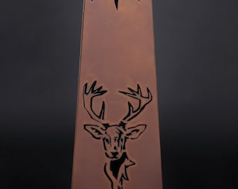Columna + Cuenco Jabo Design Rust RS104+S11 "Ciervo bajo el sol" Columna cónica Columnas de jardín Columnas decorativas Flores Estilo Corten