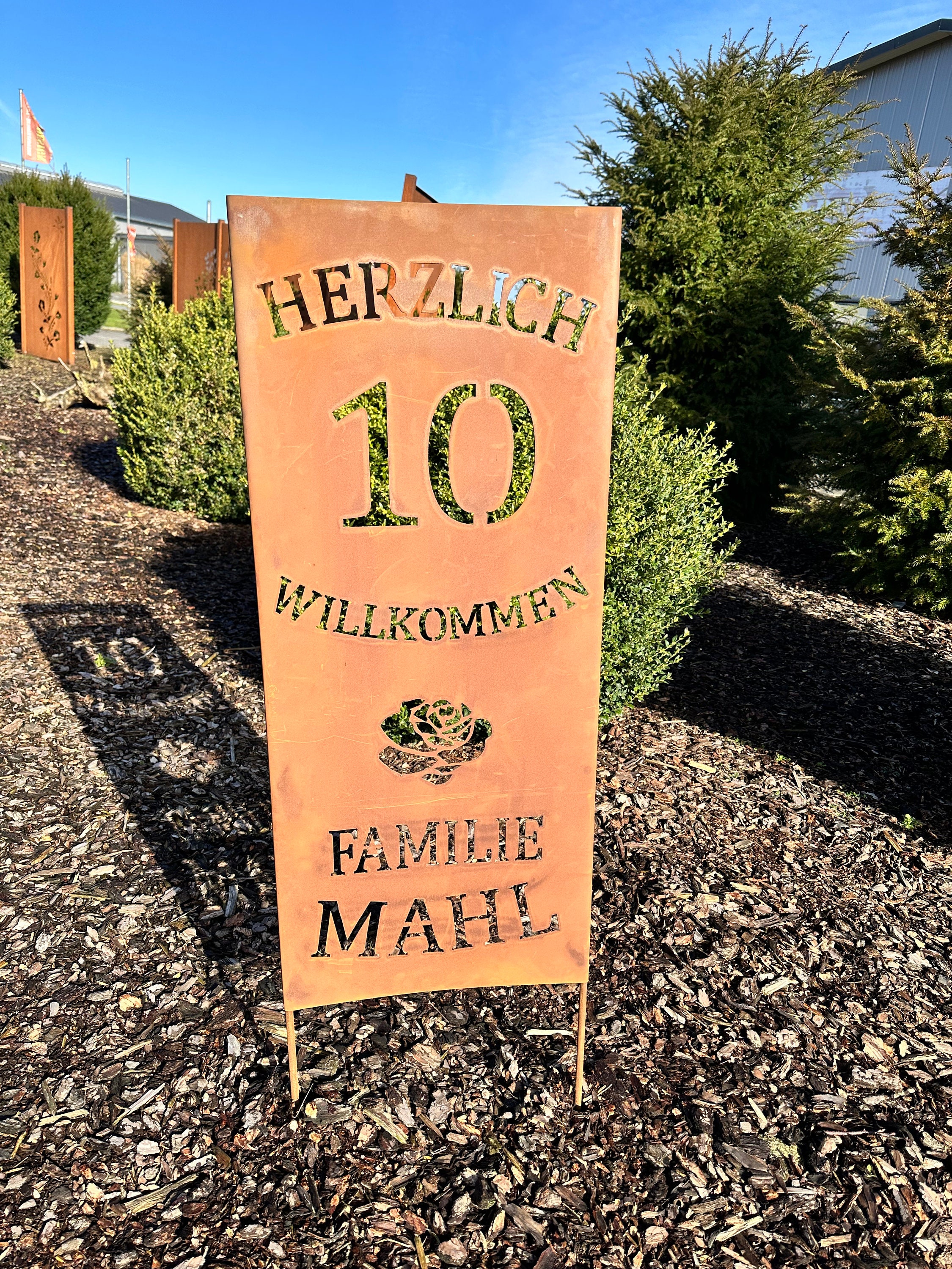 JNwhy ‚No Soliciting‘ Schild Aus Metall – Wetterfest Mit Pfahl Für Garten, Haustür & Büro (41x19 Cm)