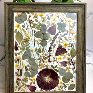Pressed Flower Frame, Wall Art, 8”x10”