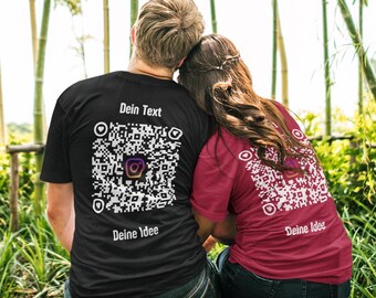 Personalized Qr T-Shirt, Custom Design Shirt, Social Media QR Shirt, Unisex Tee, Marketing QR T-Shirt, Unique QR Code Tee