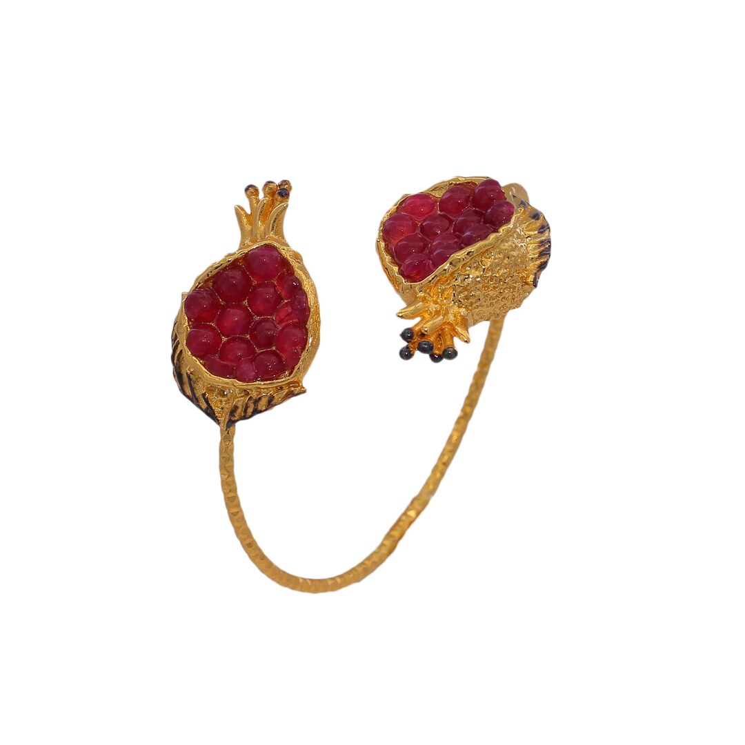 Pomegranate Bracelet,symbolic Israeli Jewelry With Etruscan Charm and Glamorous Allure - Etsy UK