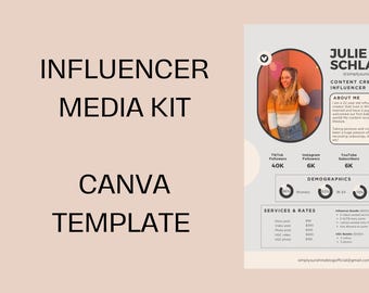 Mediakitsjabloon voor contentmakers | Mediakit voor influencers | Merk pitchkit | Canva bewerkbare mediakit