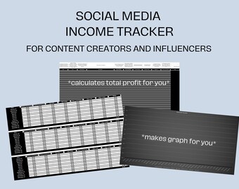 Social Media Income Tracker | Influencer Income Tracker | Creator Finance Spreadsheet | Digital Download