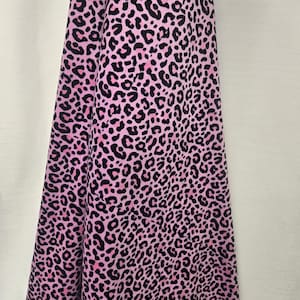 Pink & Black Leopard Print Fabric – Bold Animal Print for Pillows, Curtains, Upholstery or DIY Projects