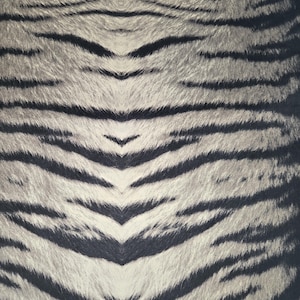 Tiger Design Fabric -Inspired Faux Fur in Dark and Light Grey, Black - Perfect for Upholstery, Pillows & Cushions