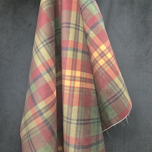 Red, Green, Yellow, and Navy Plaid Fabric – Vintage Tartan for Clothing, Curtains, Upholstery & DIY Crafts