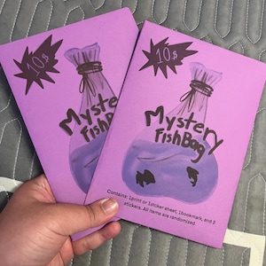 Mystery Fish Bag with Stickers, Bookmarks & Prints – Surprise Gift Pack for Fans, Unique Stationery, Fun Collectibles