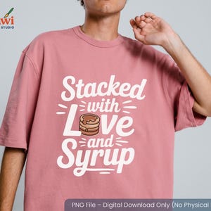 Pancakes and Syrup PNG | Cute Breakfast Clipart | Digital Download for Sublimation & T-Shirt Design