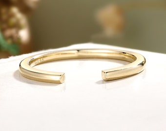 Open Wedding Band, Contour Gap Ring, Spacer Ring for Engagement Ring, Minimalist Plain Band