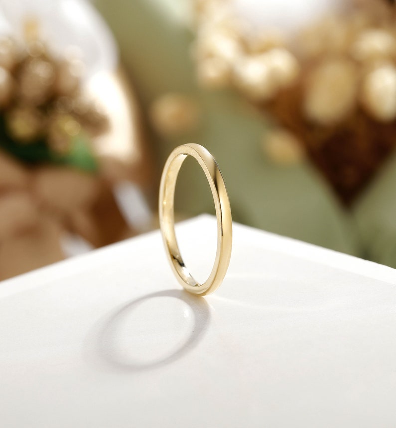 Simple Wedding Band, Plain Wedding Ring, Solid Gold Ring, 925 Sterling Silver Ring, Anniversary
