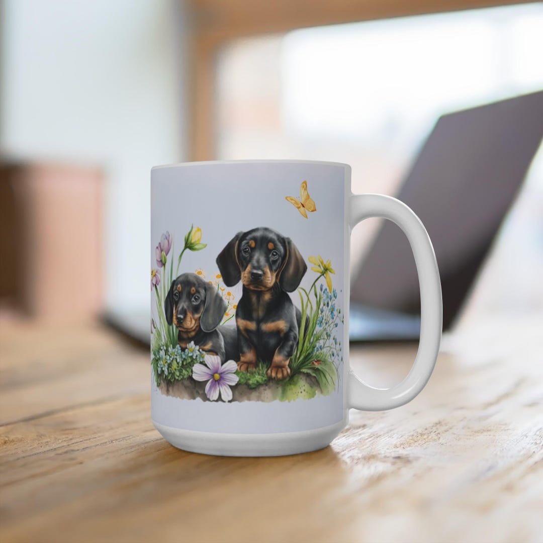 Dachshund Coffee Mug Floral Puppy Design, Pet Lover Gift Etsy — free download