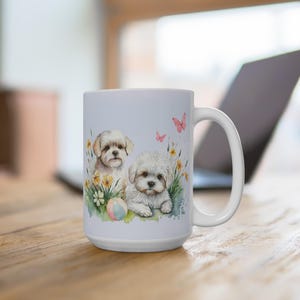 Maltese Dog Mug - Cute Pet Gift for Dog Lovers, Coffee Mug, Puppy Art, Spring Decor, Animal Lover Gift