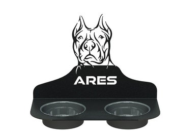 food bowl stand for dogs laser cut pitbull .dxf