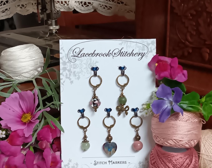 Daisy Love Set - 5 Stitch markers for knitting and crochet