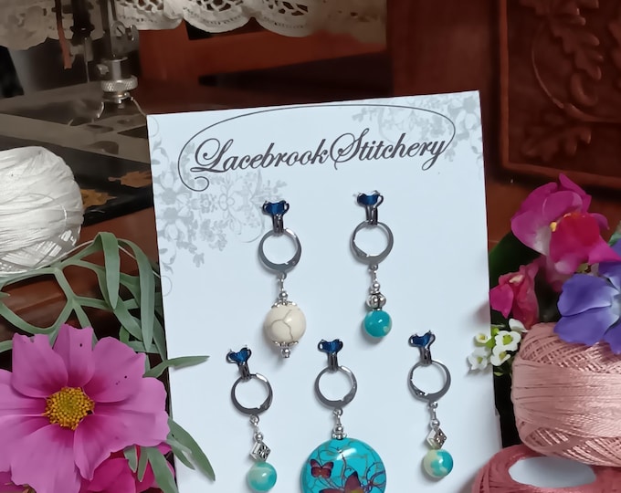 Spring Breeze Set - 5 Stitch markers for knitting and crochet