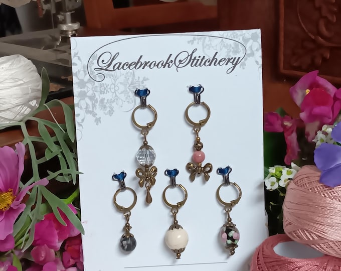 Marble Sweet Set - 5 Stitch markers for knitting and crochet