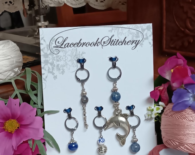 Ocean of Dreams Set - 5 Stitch markers for knitting and crochet