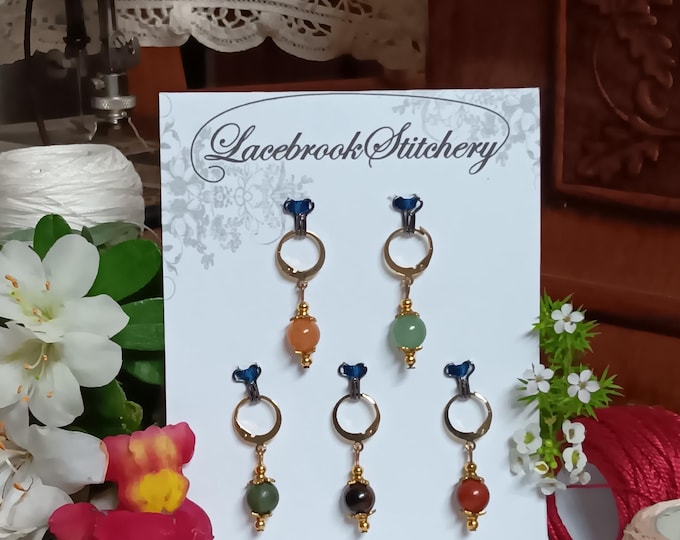 Of the Earth Set - 5 Stitch markers for knitting and crochet