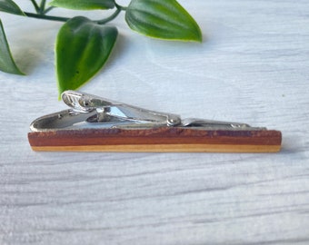 Handcrafted wooden tie clip