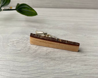 Handcrafted wooden tie clip
