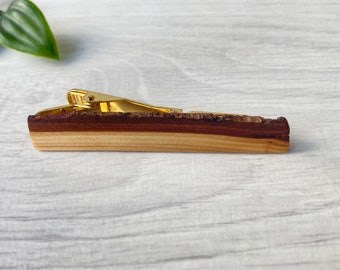 Handcrafted wooden tie clip