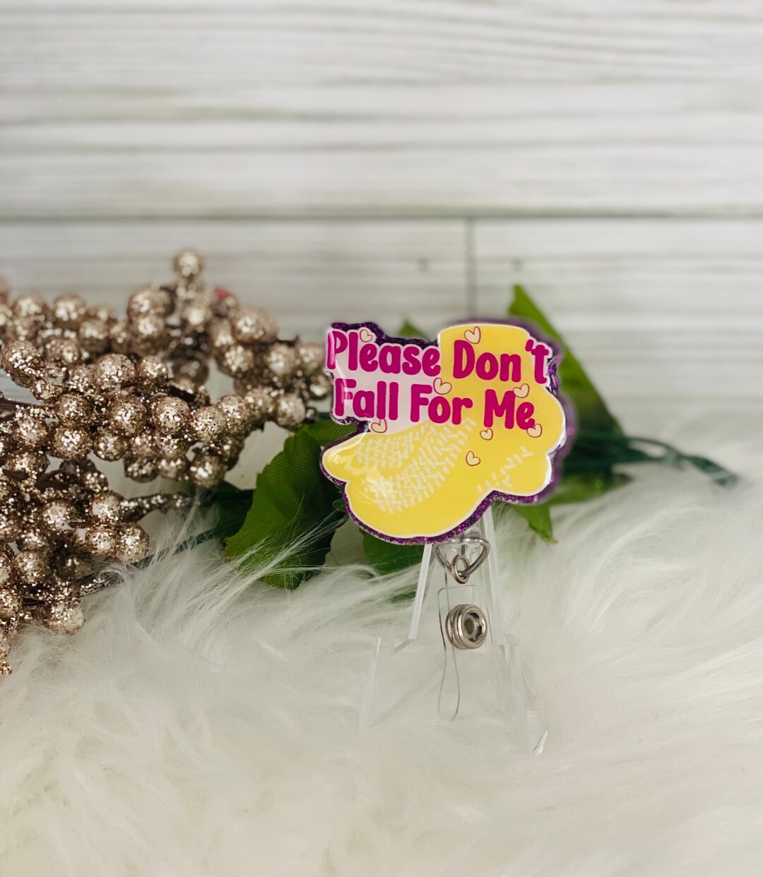 Please Dont Fall for Me Badge Reel Etsy
