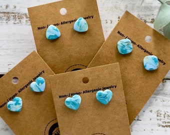 Hypoallergenic "Aquamarine" Studs w/ GOLD or SILVER Accents