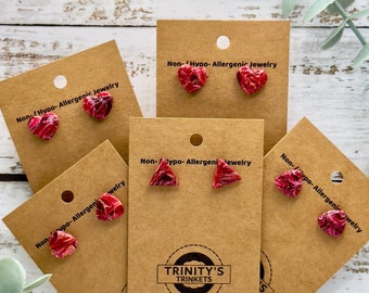 Hypoallergenic Customizable "Ruby" Studs w/ GOLD or SILVER Accents