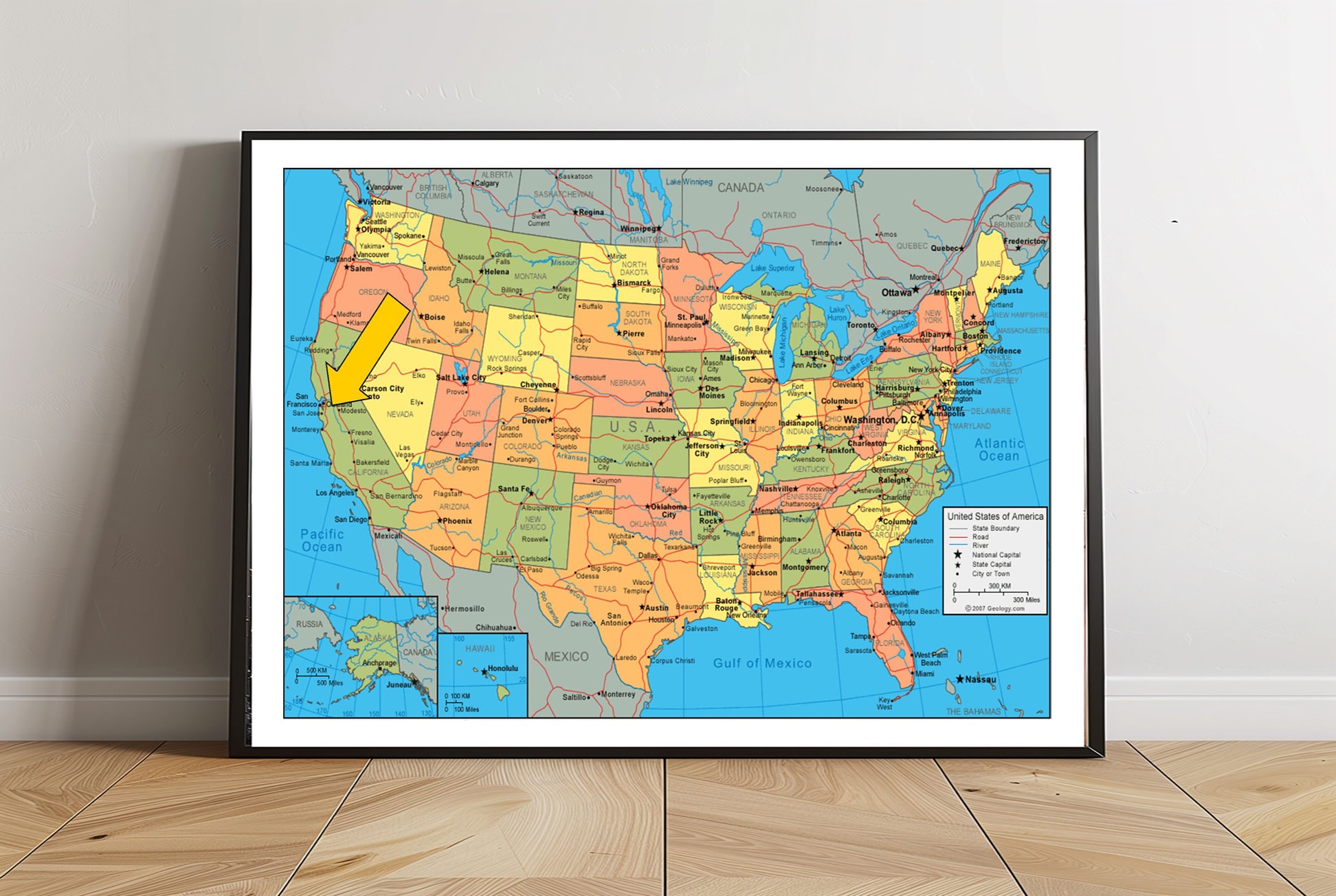 USA Map Art Print: High Resolution Wall Decor (digital Download) - Etsy
