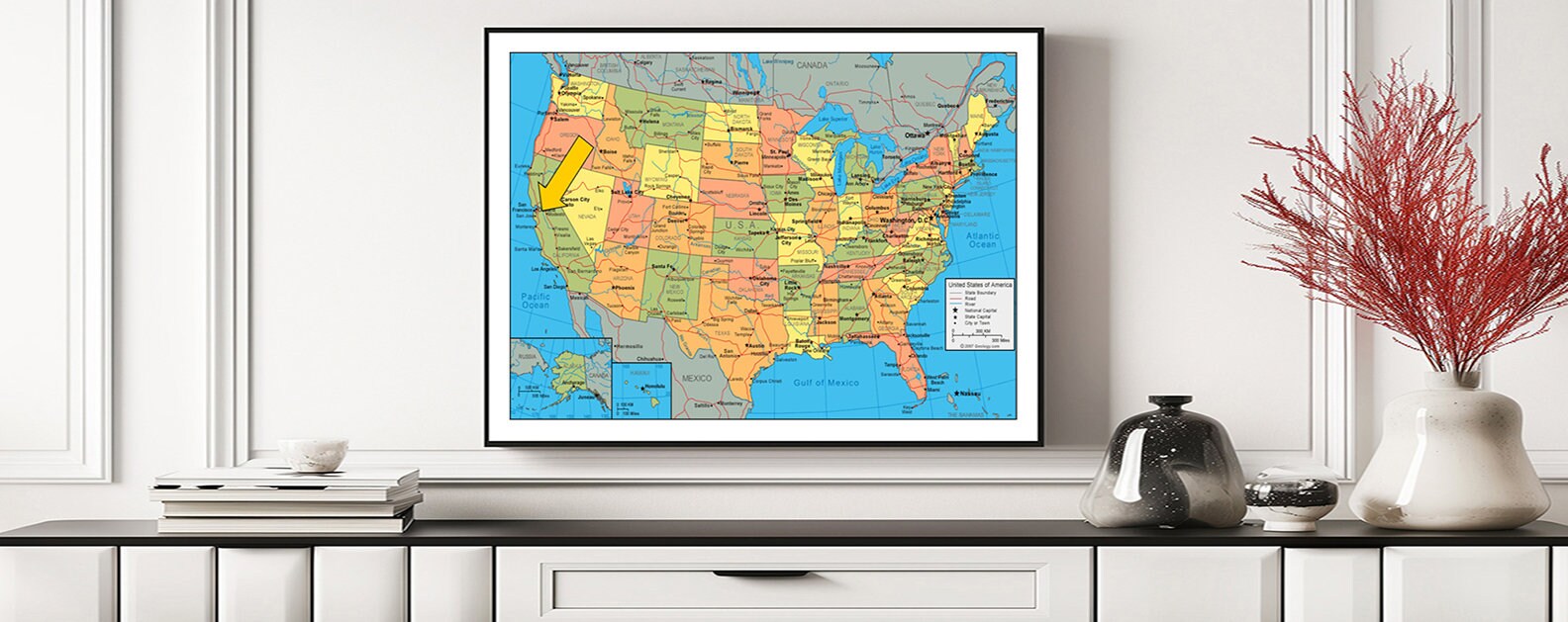 USA Map Art Print: High Resolution Wall Decor (digital Download) - Etsy