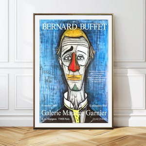 Bernard Buffet Galerie, Maurice Garnier, 1986 Ausstellungsplakat, dekorative digitale Wandkunst, hohe Auflösung, sofortiger digitaler Download,