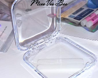 Clear Display Box + Tape | Press-On Nails Travel Friendly Storage Box, Hard case, Keepsake Display Gift Box