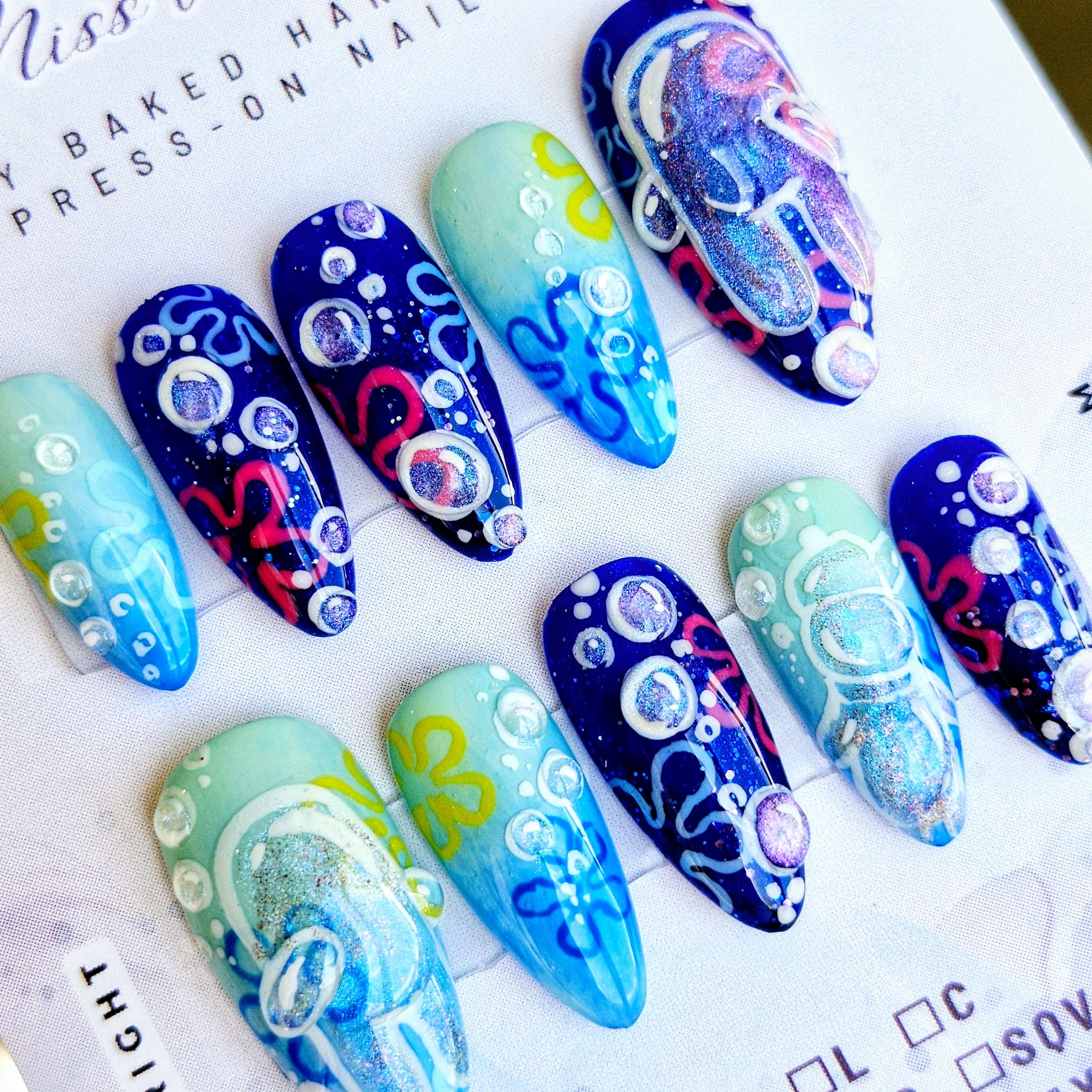 Spongebob nails art - Etsy 日本