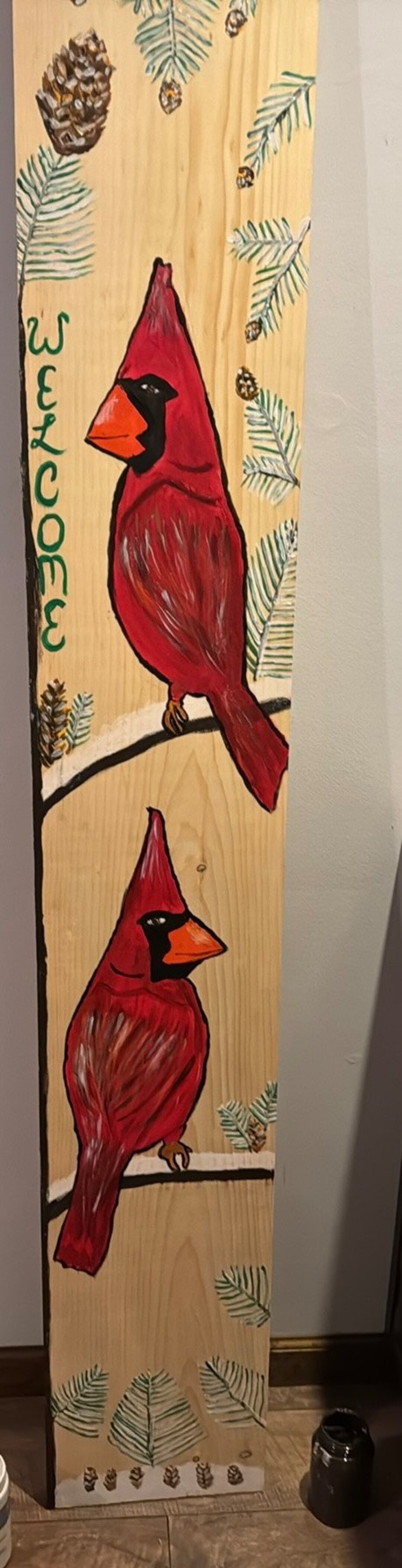 Cardinal Welcome Sign - Etsy