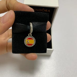 Pandora Spain Flag Exclusive Charm Travel Pendant,S925 Sterling Silver,Bracelet Charm,Birthday Gift for Her,with Gift Box(Free Shipping)