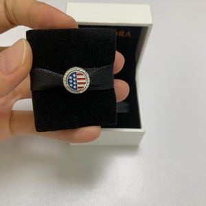 Pandora American Flag Exclusive Travel Charm Bead,S925 Sterling Silver,Bracelet Charm,Birthday Gift for Her,with Gift Box(Free Shipping)