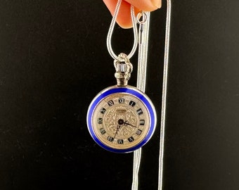 Vintage Silver  925 Watch-Pendant with chain. Women Watch