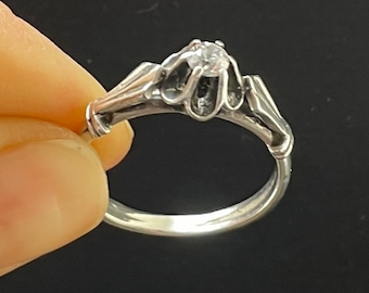 Vintage USSR Silver 875 Ring With Stone