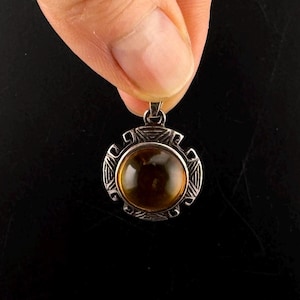 Vintage Amber Pendant  Silver 925