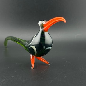 Miniature Glass Figurines.Miniature Glass Animals, Murano Glass Animals. Bird
