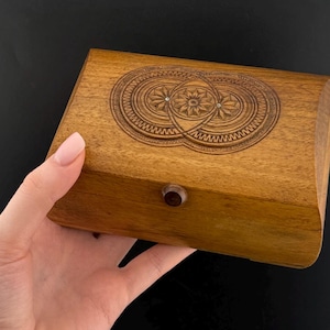 Vintage Ukrainian Wooden Box. Wood carving