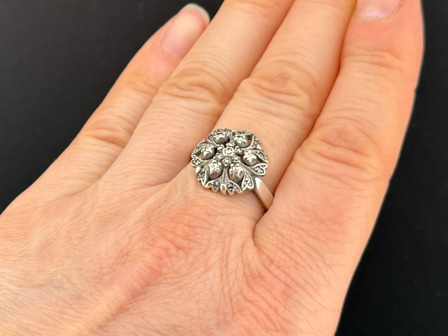 Vintage Silver 800 Ring - Etsy UK